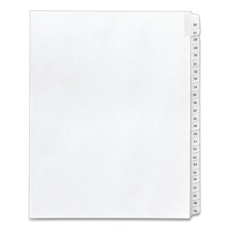 AVERY DENNISON Index Tab, Allstate 26-50, White, PK25 01702